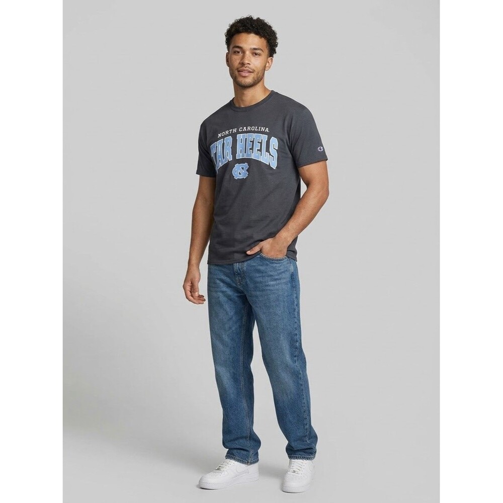 Champion Mens M North Carolina Tar Heels T-Shirt Navy Blue Graphic UNC NWOT